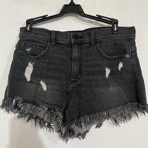 SP black label distressed hem short shorts black, medium